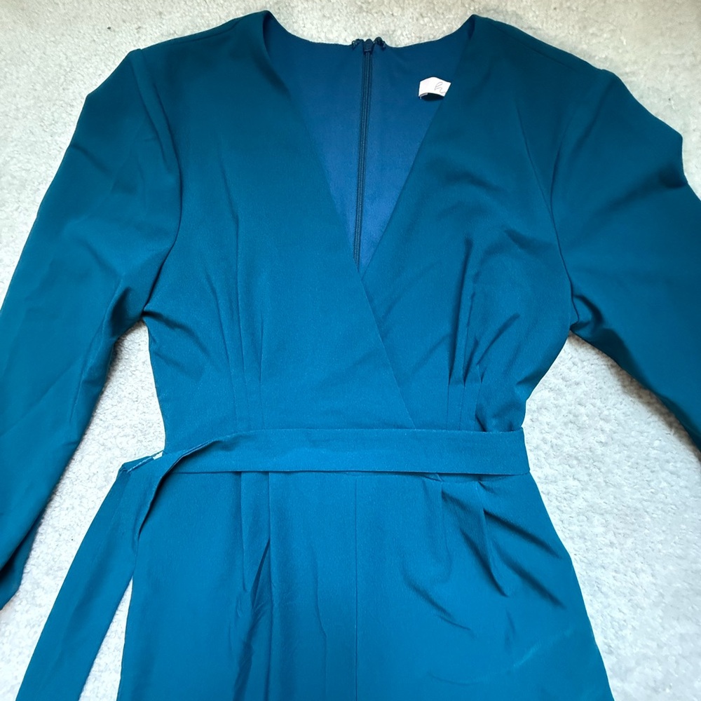 Anthropologie - Hutch Teal Long Sleeve Jumpsuit